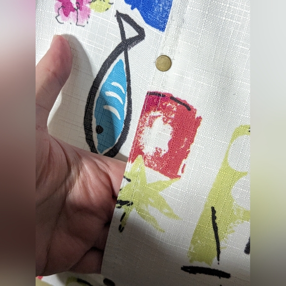 Vintage Alia Fruit and Fish Print Colourful Lightweight Jacket - Picture 4 of 9